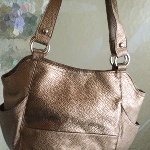 Metallic gold handbag